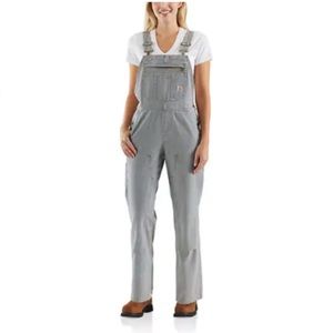 NWT Carhartt women’s railroad stripe overalls